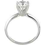 Solid 14k Gold CZ Cubic Zirconia 6 Prong Solitaire Engagement Ring