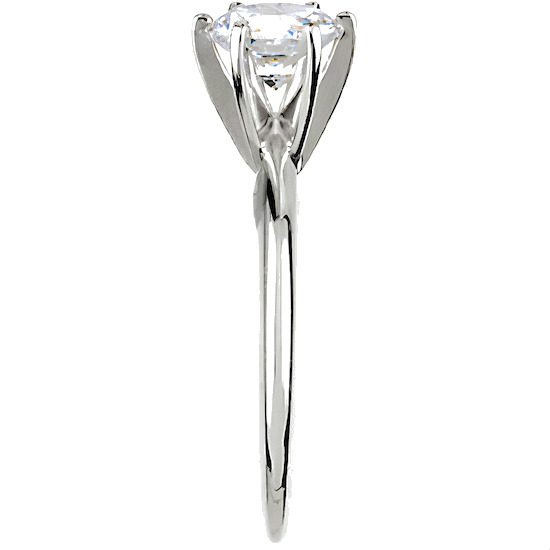 Solid 14k Gold CZ Cubic Zirconia 6 Prong Solitaire Engagement Ring