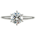 Solid 14k Gold CZ Cubic Zirconia 6 Prong Solitaire Engagement Ring