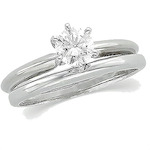Solid 14k Gold CZ Cubic Zirconia 6 Prong Solitaire Engagement Ring