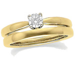 Solid 14k Gold Round Brilliant CZ Cubic Zirconia Solstice Solitaire ...