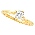 Solid 14k Gold Round Brilliant CZ Cubic Zirconia Twist Solitaire ...