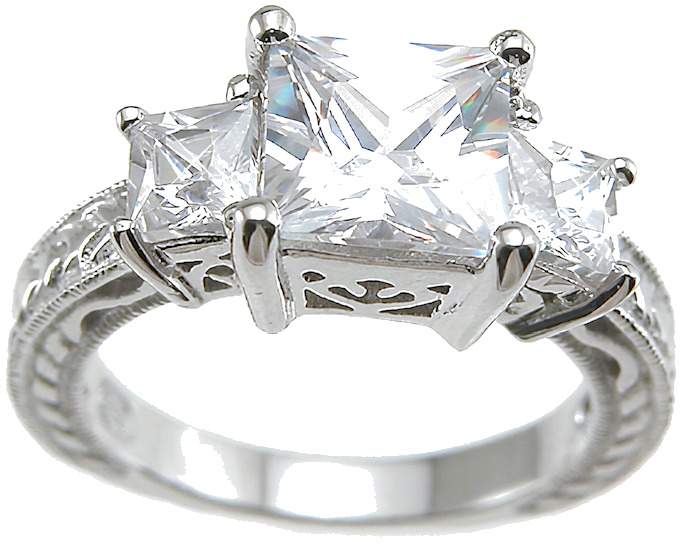 1 ct Cushion Brilliant Top Russian Quality Cubic Zirconia 6 x 6 mm