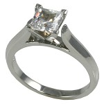 Solid 14k Gold CZ Cubic Zirconia 4 Prong Princess Cut Cathedral Solitaire Engagement Ring Starting at $249.95 Solid 14k Gold CZ Cubic Zirconia 4 Prong Princess Cut Cathedral Solitaire Engagement Ring Starting at $249.95